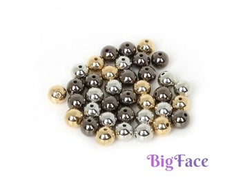 Listing 6 of 10 for 4 6 8 10 12mm 30-300pcs Gold/Gun-Metal Plated CCB Round Seed Spacer Beads For