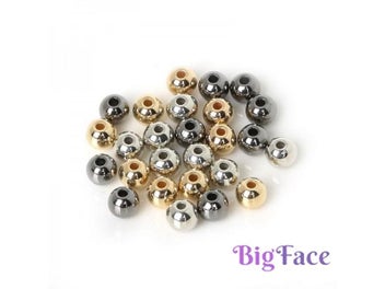 Listing 7 of 10 for 4 6 8 10 12mm 30-300pcs Gold/Gun-Metal Plated CCB Round Seed Spacer Beads For