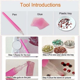 Listing 2 of 6 for Wolf 5D DIY Diamond Painting Rhinestone Cross Stitch Square Drill Embroidery