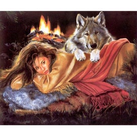 Listing 1 of 6 for Wolf 5D DIY Diamond Painting Rhinestone Cross Stitch Square Drill Embroidery