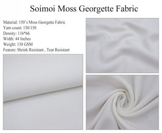 Listing 2 of 2 for Soimoi Decorative 44 Inches Wide Floral Printed Moss Georgette For Sewing