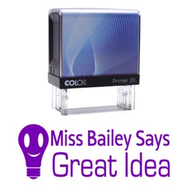 Listing 2 of 4 for GREAT IDEA Custom Colop Personalized Teachers Stamp Self Inking Rubber P20 Mini