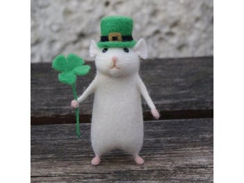 Listing 4 of 9 for Non-Finished Felt Kit Women Lovely Mice Mouse Handmade Animal Toy Doll Wool