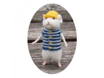 Listing 7 of 9 for Non-Finished Felt Kit Women Lovely Mice Mouse Handmade Animal Toy Doll Wool