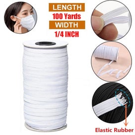 Listing 4 of 10 for Roll Elastic Cord Braided Band Flat Stretch String Face Mask Sewing - 100 Yards