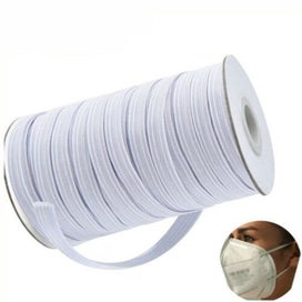 Listing 9 of 10 for Roll Elastic Cord Braided Band Flat Stretch String Face Mask Sewing - 100 Yards