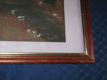 Listing 5 of 10 for Rusty - Trees & Moon Landscape Original painting - oil pastels ?