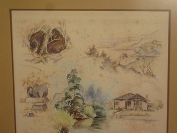 Listing 5 of 20 for Val Tubman - Scenes of Waihi - Large montage of Waihi Area scenes original art