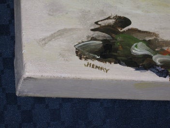 Listing 5 of 10 for Henry ' Child at Beach With Seaweed ' original oil on Canvas ? Painting