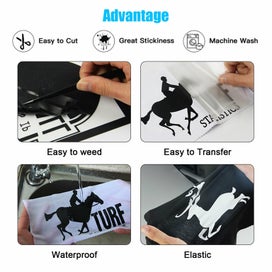 Listing 3 of 9 for Heat Transfer Vinyl Roll Iron on Press DIY Sheet T-Shirt Textile