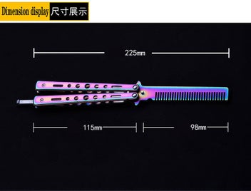 Listing 5 of 9 for Foldable Comb Practice Training Butterfly Knife Comb Beard Styling Tool- Rainbow