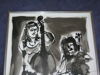 Listing 4 of 12 for Winslow - The Duo - musicians - original painting Probably New Zealand Artist
