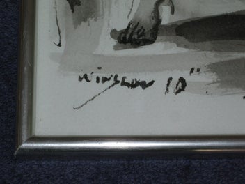 Listing 6 of 12 for Winslow - The Duo - musicians - original painting Probably New Zealand Artist