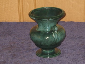 Listing 6 of 20 for Retro Titian Vase Urn Green Glaze SB 204