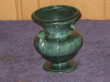 Listing 7 of 20 for Retro Titian Vase Urn Green Glaze SB 204