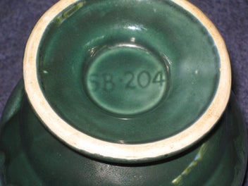 Listing 13 of 20 for Retro Titian Vase Urn Green Glaze SB 204