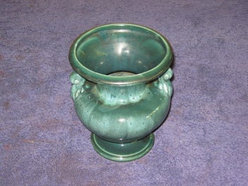 Listing 14 of 20 for Retro Titian Vase Urn Green Glaze SB 204