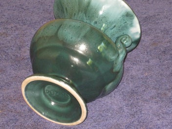 Listing 18 of 20 for Retro Titian Vase Urn Green Glaze SB 204