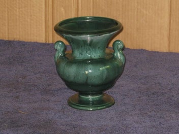 Listing 19 of 20 for Retro Titian Vase Urn Green Glaze SB 204