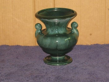 Listing 20 of 20 for Retro Titian Vase Urn Green Glaze SB 204