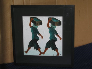 Listing 4 of 11 for Women Carrying Loads on Head Original Art