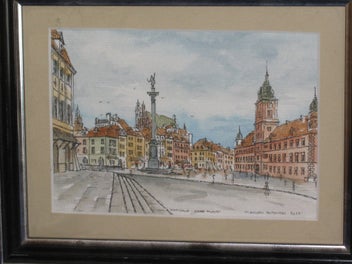 Listing 4 of 14 for Warszawa Stare Miasto Signed original pen & watercolour artwork