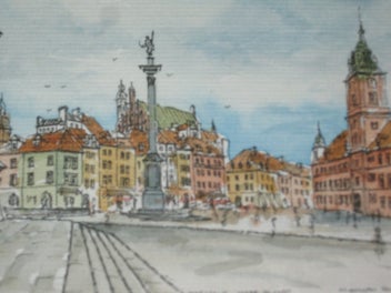 Listing 9 of 14 for Warszawa Stare Miasto Signed original pen & watercolour artwork