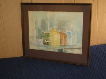 Listing 3 of 12 for Ruth Taylor 'Jars and Candle' Still life scene Original Artwork Watercolour