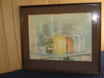 Listing 8 of 12 for Ruth Taylor 'Jars and Candle' Still life scene Original Artwork Watercolour