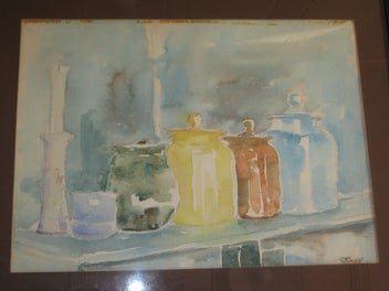 Listing 9 of 12 for Ruth Taylor 'Jars and Candle' Still life scene Original Artwork Watercolour