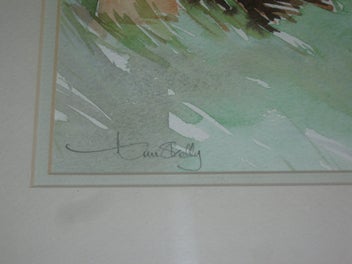 Listing 6 of 12 for Skelly or Kelly - Three Pots In The Garden - Original Watercolour Painting