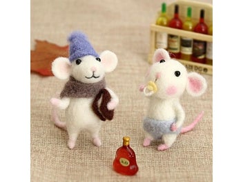 Listing 3 of 8 for Non-Finished Felt Kit Girls Children Kids DIY Gift Mouse Wool Needle Felt Toy