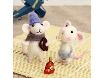 Listing 4 of 8 for Non-Finished Felt Kit Girls Children Kids DIY Gift Mouse Wool Needle Felt Toy