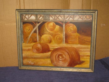 Listing 3 of 9 for Charles Oremland - Hay In The Old Barn - Large Original Painting