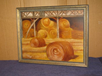 Listing 2 of 9 for Charles Oremland - Hay In The Old Barn - Large Original Painting