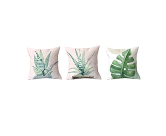 Listing 1 of 4 for 3PCS Plant Printing Decorative Upholstery Cozy Throw Pillow Cases - 3PCS
