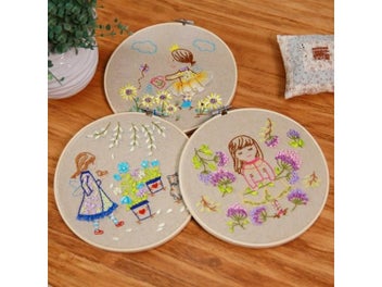 Listing 6 of 10 for 7 Size 10-26CM Bamboo Frame Embroidery Hoop Ring DIY Hand Sewing Tool