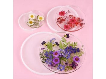 Listing 3 of 10 for Transparent Fluid Round Coaster Resin Epoxy Silicone Agate Mould Tool