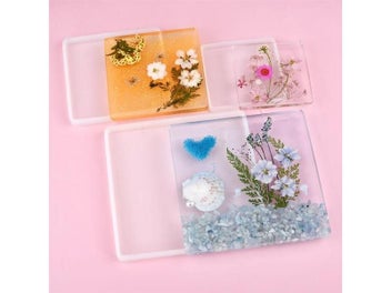 Listing 4 of 10 for Transparent Fluid Round Coaster Resin Epoxy Silicone Agate Mould Tool