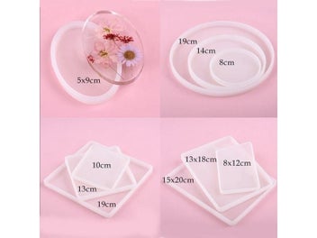 Listing 6 of 10 for Transparent Fluid Round Coaster Resin Epoxy Silicone Agate Mould Tool