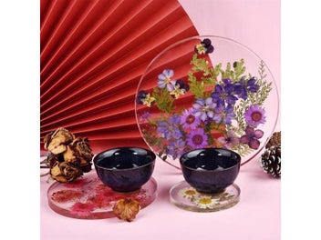 Listing 7 of 10 for Transparent Fluid Round Coaster Resin Epoxy Silicone Agate Mould Tool