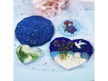 Listing 8 of 10 for Transparent Fluid Round Coaster Resin Epoxy Silicone Agate Mould Tool