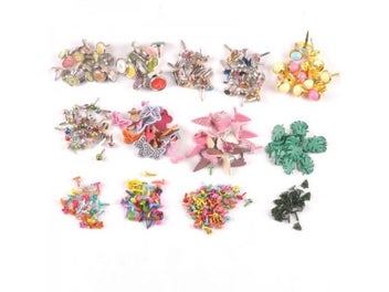 Listing 4 of 10 for New Mix Pattern Round Metal Brads DIY Scrapbooking Crafts Accessories For Home