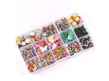 Listing 5 of 10 for New Mix Pattern Round Metal Brads DIY Scrapbooking Crafts Accessories For Home