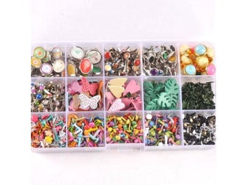Listing 7 of 10 for New Mix Pattern Round Metal Brads DIY Scrapbooking Crafts Accessories For Home