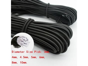 Listing 3 of 9 for 5 Meters Lot 3/4/5/6/8/10mm Black Round Elastic Band Cord For Sewing DIY