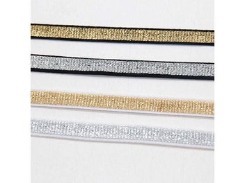 Listing 4 of 10 for Gold Silver Glitter Elastic Bands 10/15/20/25/40mm Rope Rubber Band Line Ribbon