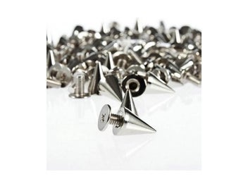 Listing 3 of 9 for 100 Pcs 9.5mm Silver Cone Studs Spike DIY Craft Rivets