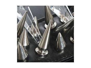 Listing 1 of 9 for 100 Pcs 9.5mm Silver Cone Studs Spike DIY Craft Rivets