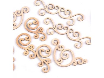 Listing 3 of 10 for 8Pcs Flower Pattern Wood Slices DIY Crafts For Home Decor